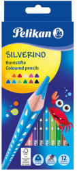 Pelikan Creioane colorate triunghiulare, 12 culori/set PELIKAN Silverino