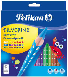 Pelikan Creioane colorate triunghiulare, 24 culori/set PELIKAN Silverino