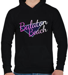 printfashion Balaton Beach - Férfi kapucnis pulóver - Fekete (2756178)