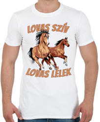 printfashion Lovas szív, lovas lélek - Férfi póló - Fehér (2748143)