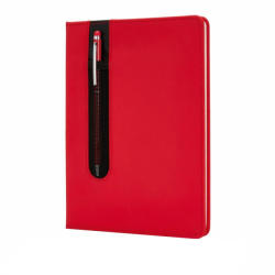 Everestus Agenda A5 coperta tare PU standard si pix metalic stylus, Everestus, SD, hartie, otel inoxidabil, rosu (EVE08-P773-314)
