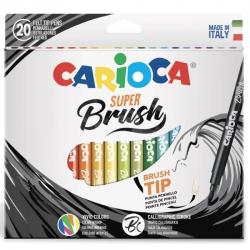 CARIOCA 1-6mm (tip pensula) 20 culori/cutie Super Brush CARIOCA (9835)