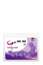 See you candy cane anal beads purple