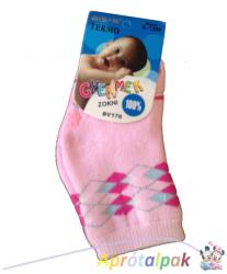 Vastag lányka csúszásgátlós zokni 0-12hó - rózsaszín