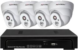 AEVISION Sistem supraveghere video IP PoE 4 camere dome 1080P Aevision