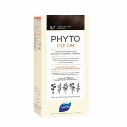 PHYTO Vopsea de par, PHYTO Phytocolor culoare par fara ammoniac 5.7 Light Chestnut Brown 50ml