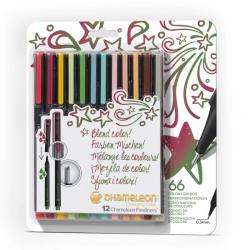 Chameleon Set 12 fineliner cu schimbare tonalitate Designer CHAMELEON PENS (8419)