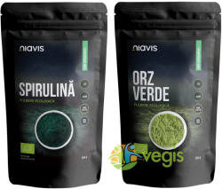 Niavis Pachet Spirulina Pulbere Ecologica/Bio 125g + Orz Verde Pulbere Ecologica/Bio 125g