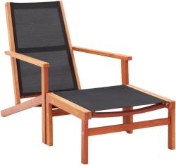 vidaXL Tömör eukaliptuszfa és textilén kerti szék lábtartóval (48700)