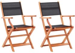 vidaXL Összecsukható tömör eukaliptuszfa és textilén szék (48692)