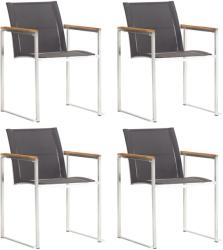 vidaXL 4 db textilén és rozsdamentes acél kerti szék (46516)