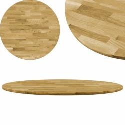 vidaXL Blat de masă, lemn masiv de stejar, rotund, 23 mm, 900 mm (245986)