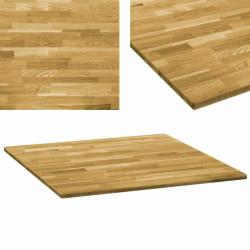 vidaXL Blat de masă, lemn masiv de stejar, pătrat, 23 mm, 80x80 cm (245988)