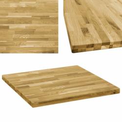 vidaXL Blat de masă, lemn masiv de stejar, pătrat, 44 mm, 80x80 cm (245999)