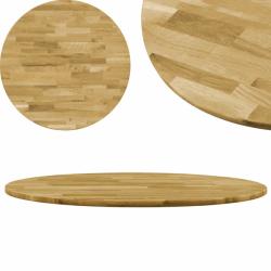vidaXL Blat de masă, lemn masiv de stejar, rotund, 23 mm, 500 mm (245982)