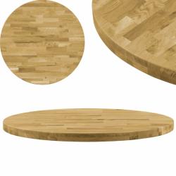 vidaXL Blat de masă, lemn masiv de stejar, rotund, 44 mm, 800 mm (245996)