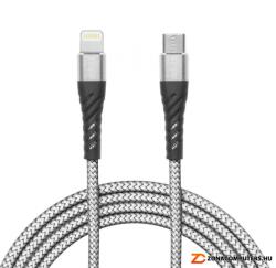  USB Type-C(apa) to Lightning 2m 55434-2 DELIGHT szürke átalakító kábel