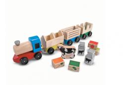 Melissa & Doug - Дървено влакче с аксесоари - Ферма