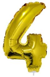Funny Fashion 4 szám alakú fólia lufi, arany, 41, 6 cm