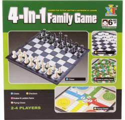  4IN1 társasjáték (sakk, dáma, ki nevet a végén, létrék és kígyók)