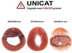  Pandantiv Carneol Druzy Picatura cu Gaura -54-57 x 48-53 x 6-8 mm