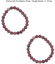  Bratara Safir Roz Diametru 58 mm - Margele Rotunde - 8 - 8, 9 mm