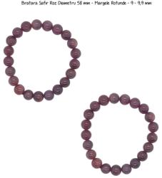  Bratara Safir Roz Diametru 58 mm - Margele Rotunde - 9 - 9, 9 mm