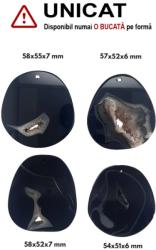  Pandantiv Agata Sardonix Druzy Picatura cu Gaura - 54-58 x 51-55 x 6-7 mm