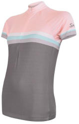 Sensor Cyklo Summer Stripe női kerékpáros mez S / szürke/rózsaszín