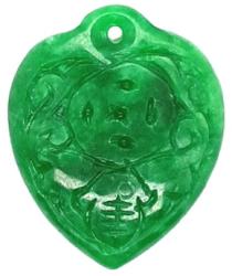  Pandantiv Jad Alb Colorat Sculptat - 22-24 x 18-20 x 6-7 mm