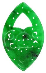  Pandantiv Jad Alb Colorat Sculptat - 50-53 x 30-33 mm