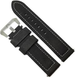  Curea de ceas Neagra din Piele Naturala - Cusatura Neagra - 22mm - WZ3989 (WZ3989)