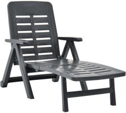 vidaXL Șezlong pliabil, antracit, plastic (48756)