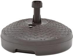 vidaXL Suport umbrelă, umplut cu apă/nisip, maro, 20 L, plastic ratan (48770)