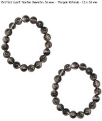  Bratara Cuart Tibetan Diametru 56 mm - Margele Rotunde - 10 x 10 mm