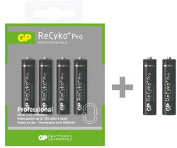 GP Batteries GP ReCyko+ PRO 800mAh AAA akkumulátor 6db-os csomagban