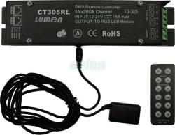 Lumen Dimmer & controller cu telecomanda - se poate conecta cu consola DMX-512 pentru benzi cu led RGB 12VDC 15A/180W total (5A/60w/culoare) /24VDC 15A/360W total (5A/120w/culoare) , 12 V DC, , LUM30-305 (0