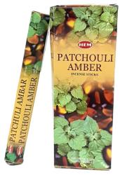 HEM Betisoare Parfumate HEM Patchouli Amber - Alchimia Pamantului si Soarelui - Incense Sticks - 1 Set