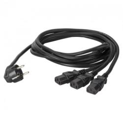  Cablu de alimentare Schuko la 3 x IEC C13 1.8m Negru, KGWB3-0180-SW (KGWB3-0180-SW)