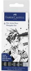 Faber-Castell Marker 6 bucati Pitt Artist Pen Manga negru black FABER-CASTELL (9305)