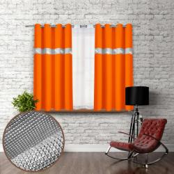 Mondo Italia Függöny a gyűrűk cirkóniával 140x160 cm narancs