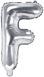 PartyDeco S. r. o Fólia léggömb, "F" betű, ezüst, 35 cm