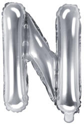 PartyDeco S. r. o Fólia léggömb, "N" betű, ezüst, 35 cm
