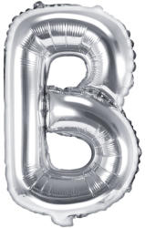 PartyDeco S. r. o Fólia léggömb, "B" betű, ezüst, 35 cm
