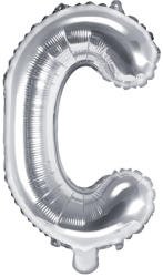 PartyDeco S. r. o Fólia léggömb, "C" betű, ezüst, 35 cm