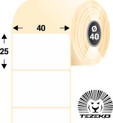 Tezeko 40 mm * 25 mm-es, 1 pályás visszaszedhető papír etikett címke (2800 címke/tekercs) (P0400002500-012)