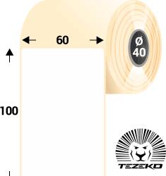 Tezeko 60 mm * 100 mm-es, 1 pályás hűtőházi direkt termál etikett címke (600 címke/tekercs) (T0600010000-002)