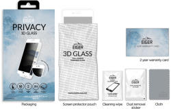 Eiger Folie Sticla 3D Privacy iPhone 8 plus / 7 plus / 6s plus White (0.33mm, 9H, case friendly, curved, oleophobic) (EGSP00162) - vexio