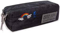 COOLPACK Penar școlar dreptunghiular Cool Pack Edge - Sparkling Badges, Black, cu 2 fermoare (B69084) Penar