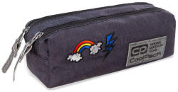 COOLPACK Penar scolar dreptunghiular Cool Pack Edge - Sparkling Badges, Grey, cu 2 fermoare (B69085) Penar